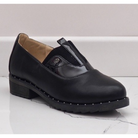 Scarpe slip-on nere con borchie X527 nero 1