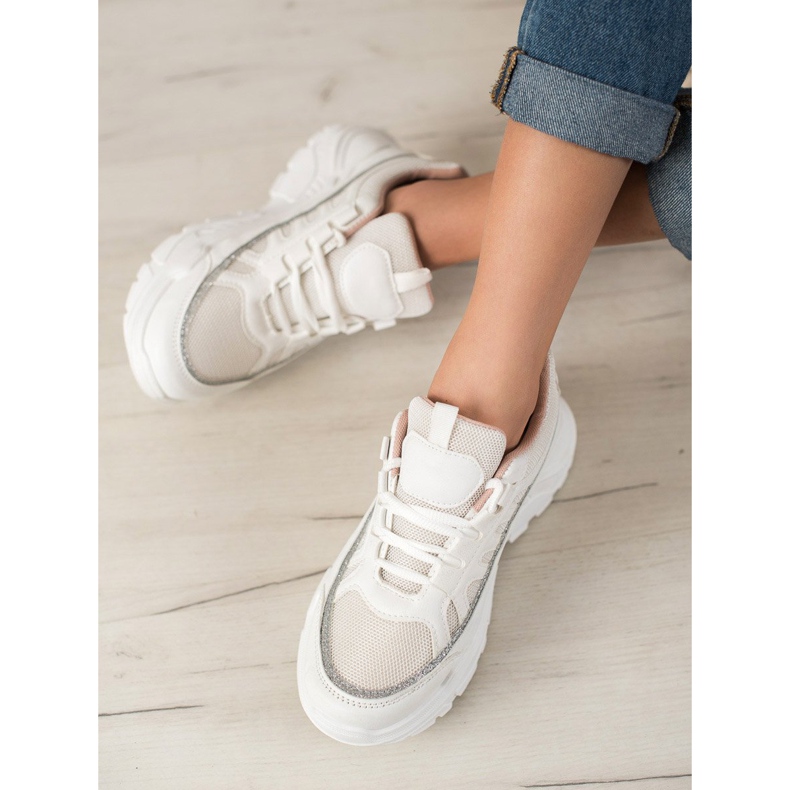 SHELOVET Scarpe da ginnastica alla moda bianco 2