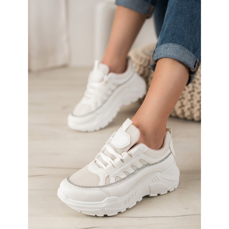 SHELOVET Scarpe da ginnastica alla moda bianca 1