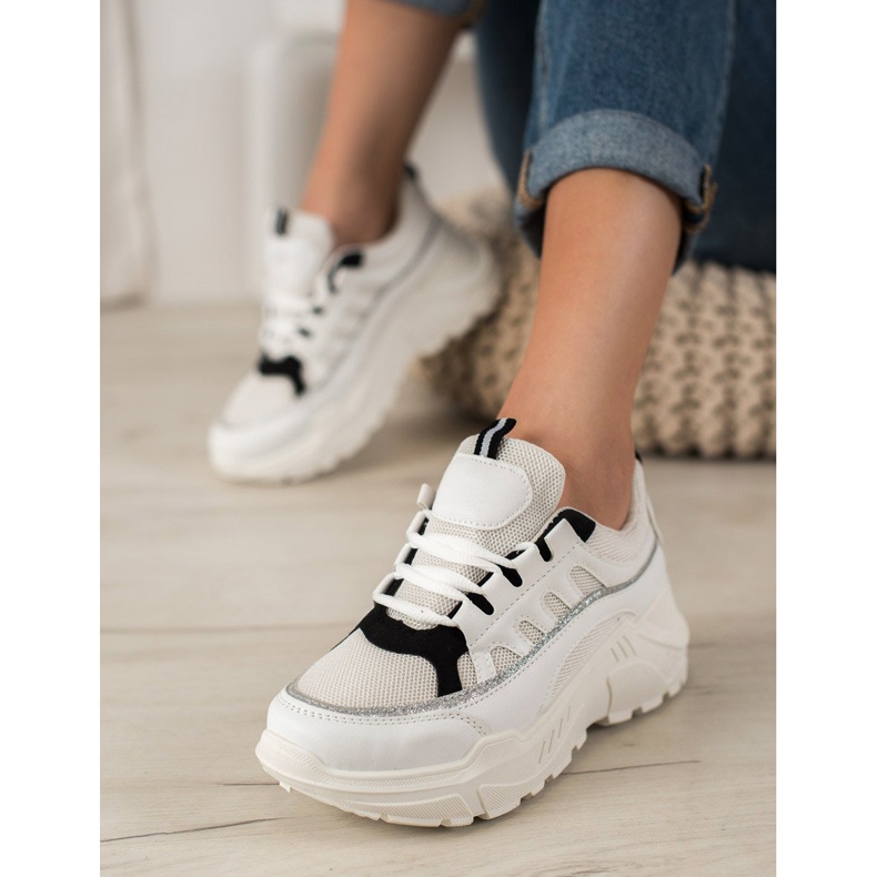 SHELOVET Scarpe da ginnastica alla moda bianca 1