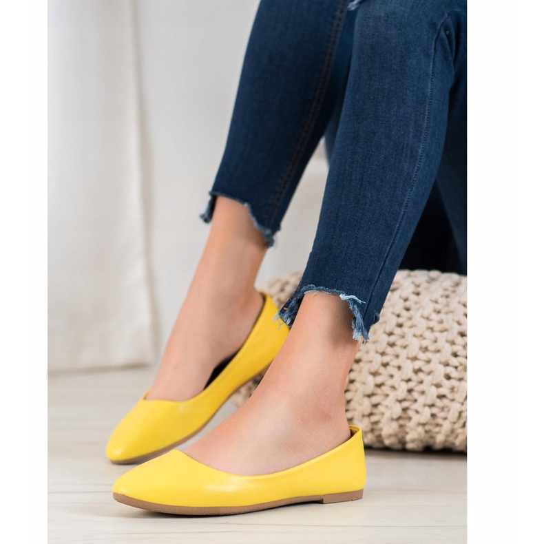 SHELOVET Ballerina Classica in Ecopelle giallo 1