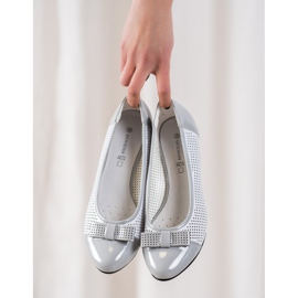 Goodin Décolleté traforate con fiocco bianco grigio 1