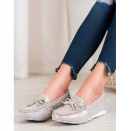 Goodin Scarpe in pelle con fiocco marrone 2