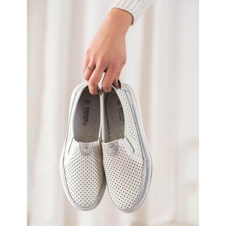 Goodin Scarpe in pelle leggera bianca 1