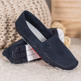 Goodin Scarpe slip-on traforate blu 1