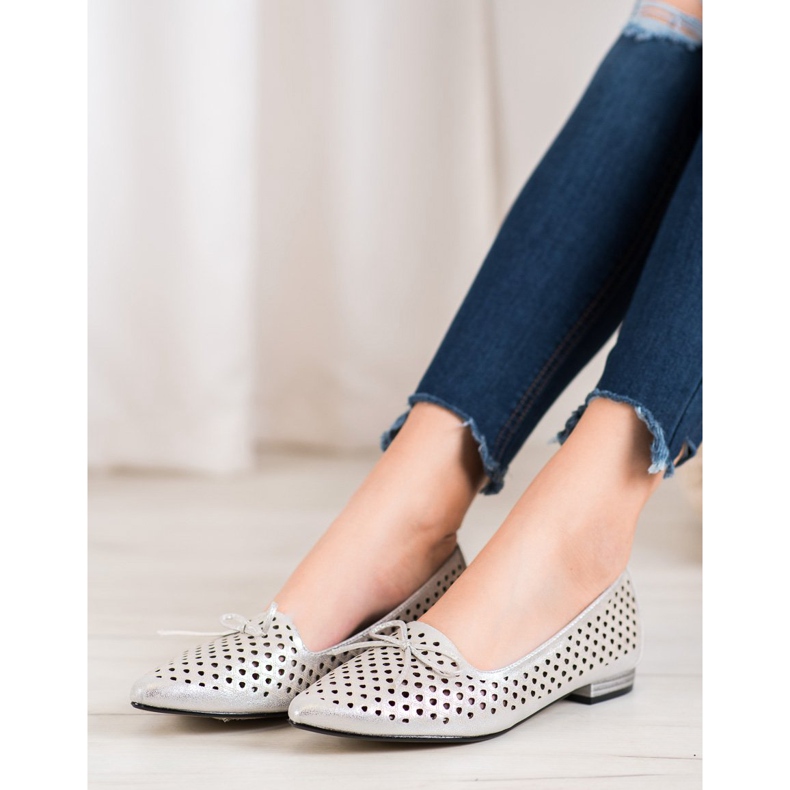 Goodin Eleganti ballerine traforate grigio 2