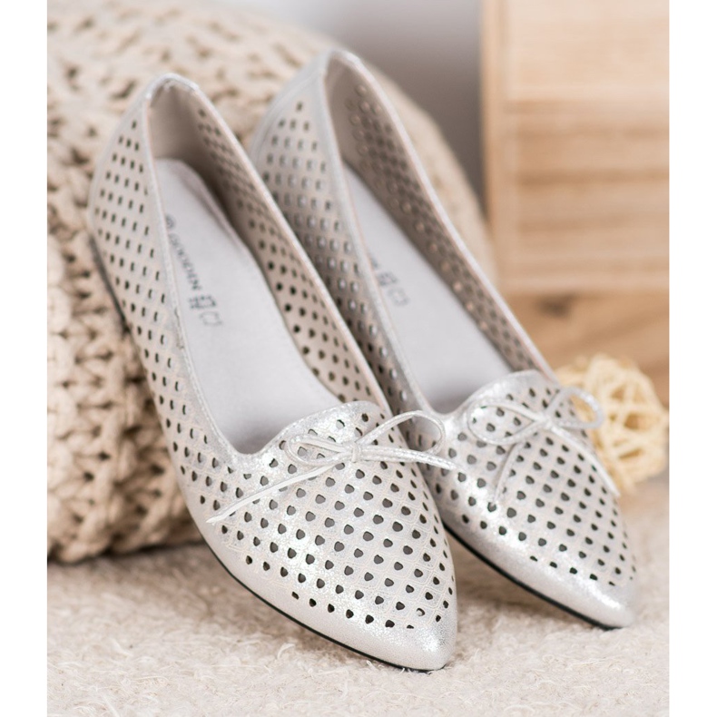 Goodin Eleganti ballerine traforate grigio 1