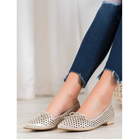 Goodin Eleganti ballerine traforate d'oro 1