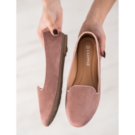 Clowse Signori classici in pelle scamosciata rosa 2