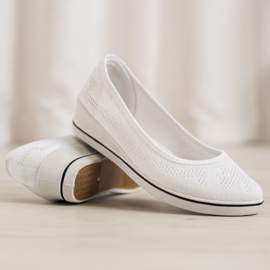 Super Me Ballerina traforata su zeppa bianca 1