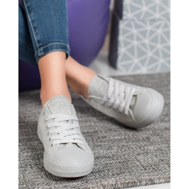 SHELOVET Sneakers in tessuto grigio 1