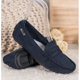 Goodin Mocassini classici in tessuto blu navy 1