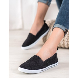 SHELOVET Scarpe Slip-on Con Glitter nero 1