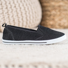 SHELOVET Scarpe Slip-on Con Glitter nero 2