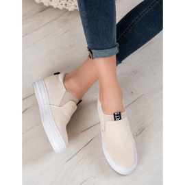Bona Scarpe Slip On color crema marrone 1