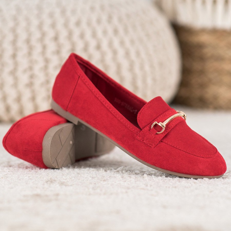 Bestelle Mocassini eleganti con ornamento rosso 1