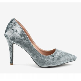 Francine Grey Velour Tacchi B-6 grigio 2
