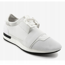 Scarpe sportive da uomo bianche B18-101 bianco 1
