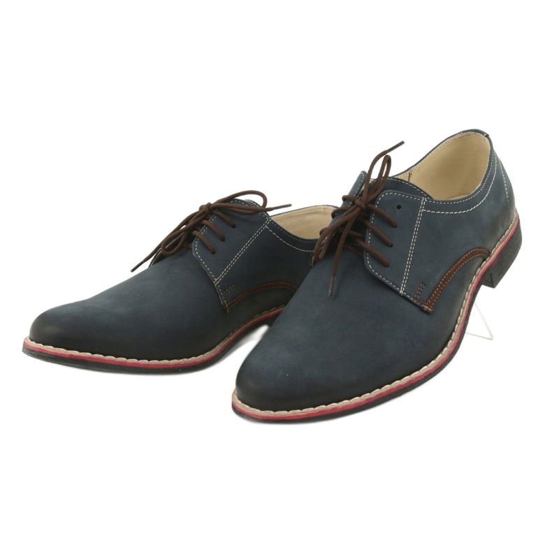 Moskała Scarpe da uomo in pelle 761 blu navy moskła 3