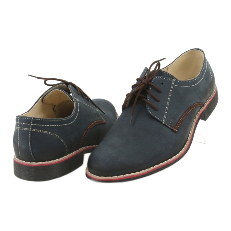 Moskała Scarpe da uomo in pelle 761 blu navy moskła 4