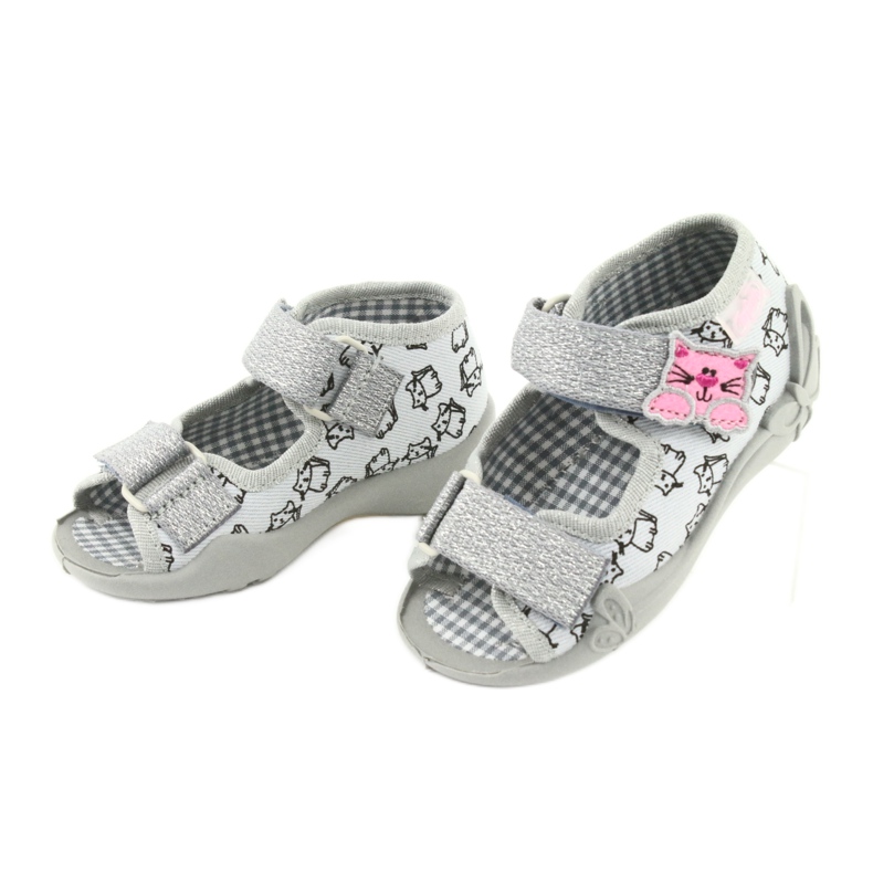 Scarpe per bambini Befado 242P102 rosa argento grigio 3