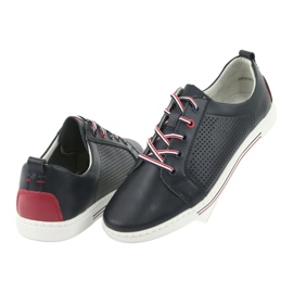 Scarpe sneakers in pelle FILIPPO DP008 rosso blu navy 4