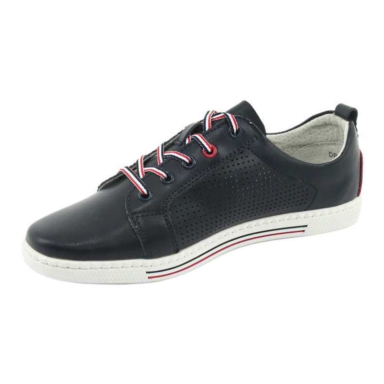 Scarpe sneakers in pelle FILIPPO DP008 rosso blu navy 2