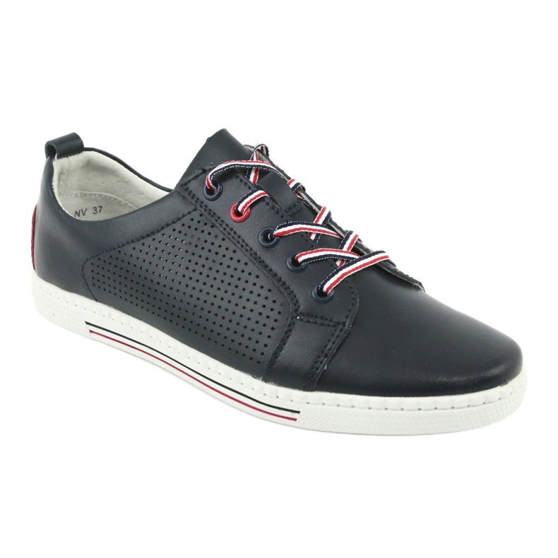 Scarpe sneakers in pelle FILIPPO DP008 rosso blu navy 1