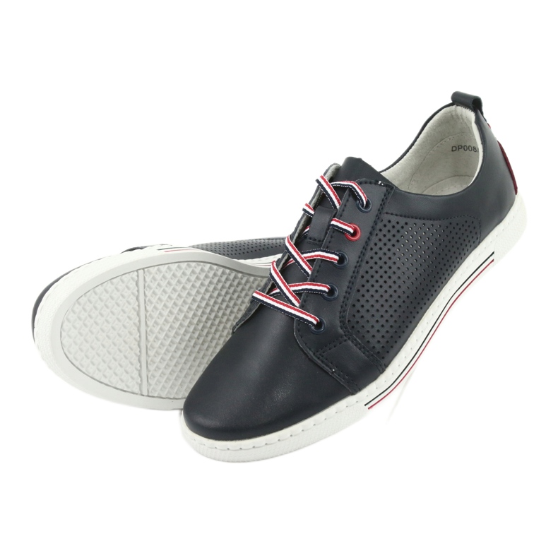 Scarpe sneakers in pelle FILIPPO DP008 rosso blu navy 5