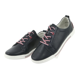 Scarpe sneakers in pelle FILIPPO DP008 rosso blu navy 3