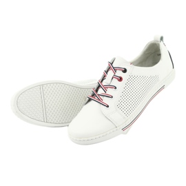 Scarpe sneakers in pelle FILIPPO DP008 bianco blu navy 5