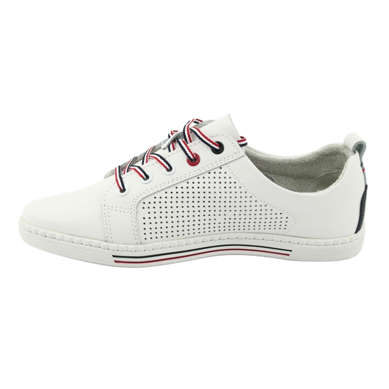 Scarpe sneakers in pelle FILIPPO DP008 bianco blu navy 2
