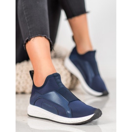 Bona Scarpe blu navy sulla piattaforma 1