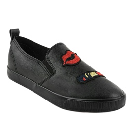 Sneakers nere con stampe G1202A-3 nero 1