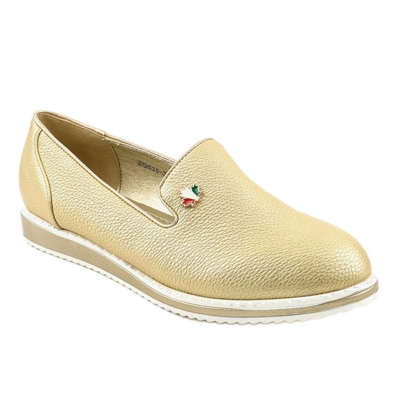 Scarpe con zeppa dorate e slip-on ZQ635-3 d'oro 1