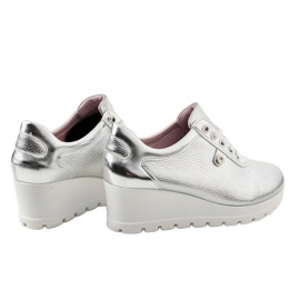 Sneakers con zeppa alla moda argento JFL662-2 grigio 3