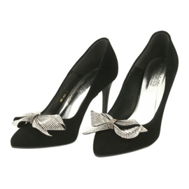 Espinto Pompe di pelle da donna con un fiocco nero 993/1K 3