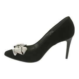 Espinto Pompe di pelle da donna con un fiocco nero 993/1K 2
