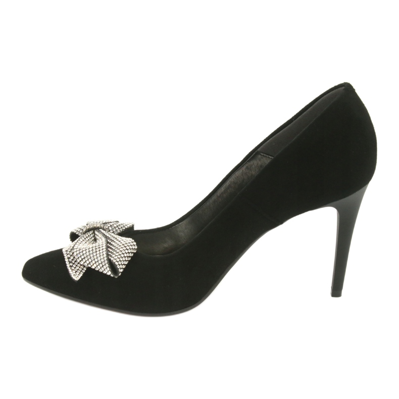 Espinto Pompe di pelle da donna con un fiocco nero 993/1K 2