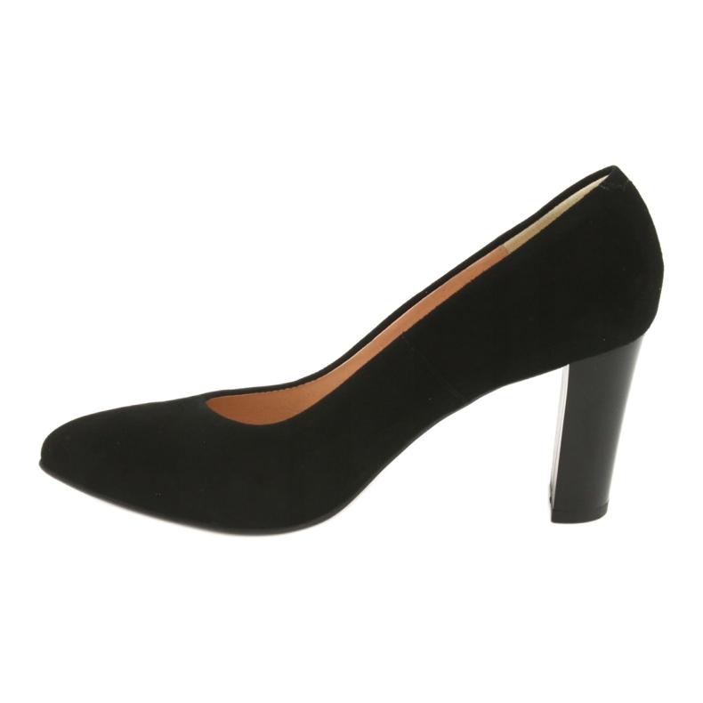 Espinto Pompe da donna sul pilastro nero 942/5 con pelle scamosciata 2