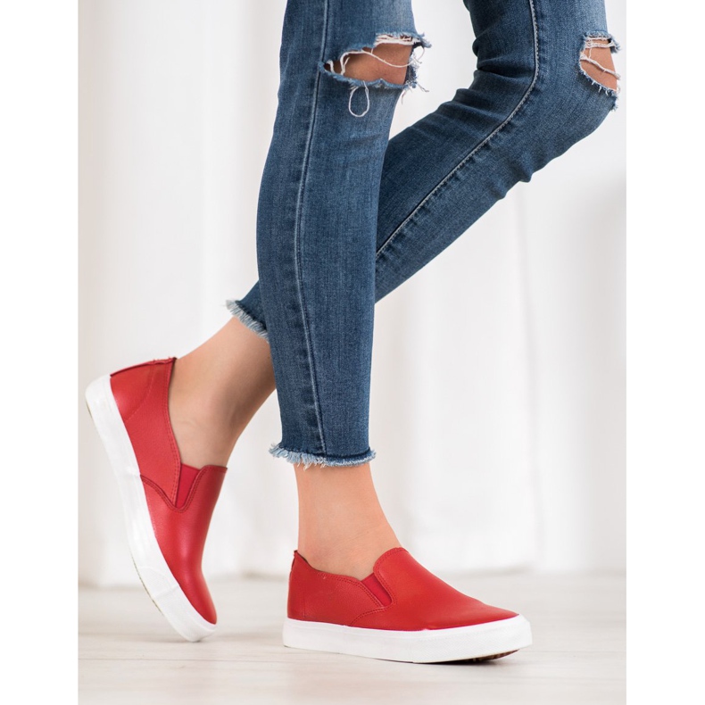 Bona Scarpe da ginnastica rosse senza lacci rosso 1