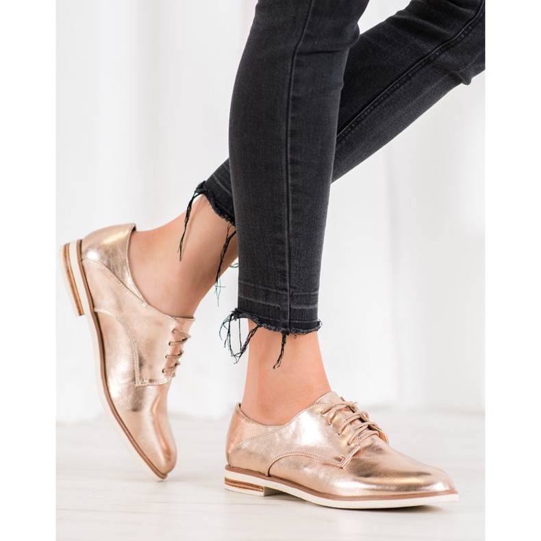 SHELOVET Scarpe Dorate Con Ecopelle d'oro 2
