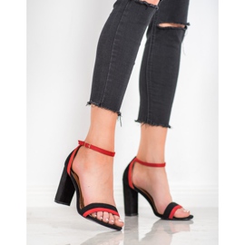 SHELOVET Sandali eleganti con tacco alto nero 2