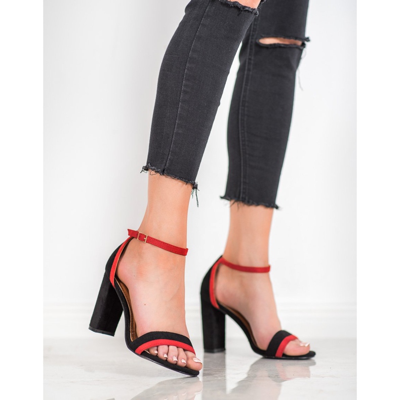 SHELOVET Sandali eleganti con tacco alto nero 2