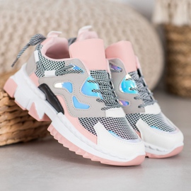 Seastar Sneakers alla moda con effetto olografico rosa multicolore 1