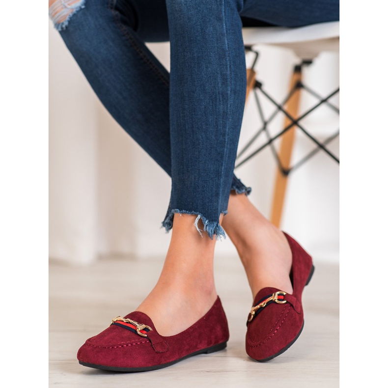 Fama Signori in pelle scamosciata con ornamento rosso 2