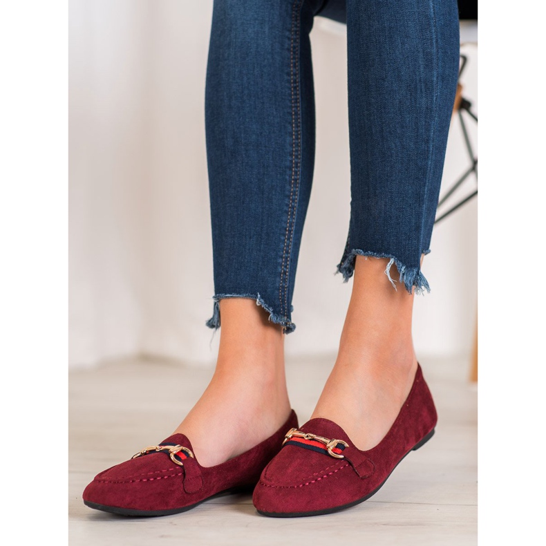 Fama Signori in pelle scamosciata con ornamento rosso 1