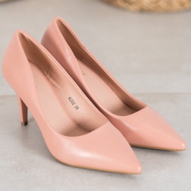 SHELOVET Tacchi alti eleganti con ecopelle rosa 1