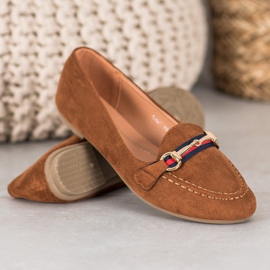 Fama Signori in pelle scamosciata con ornamento marrone 1