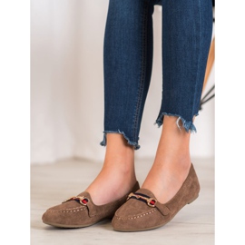 Fama Signori in pelle scamosciata con ornamento marrone 1